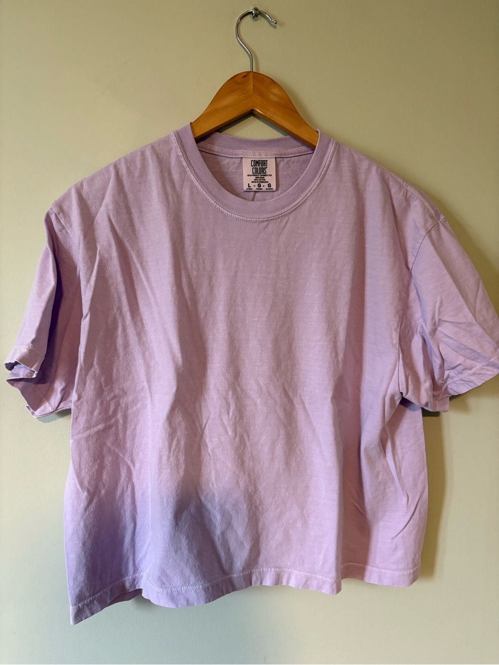 Womens Comfort Colors cotton tshirt Tee Top T-Shirt L Lavender